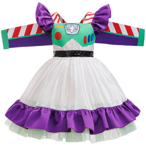 Hasbro | 2026 New Halloween Carnival Children Universe Police Cosplay Costumes Cute Girl Stage Performance Vestidos Little Fly Sleeve Cas