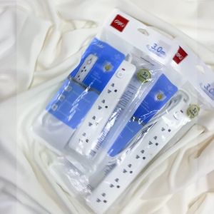 Deli ปลั๊กไฟ USB ปลั๊ก3ตา กำลังไฟ 2300W มาตรฐาน มอก สวิตช์ปิด-เปิด ตัดไฟได้ สายยาว 3 5m รับประกันนาน 3 ปี