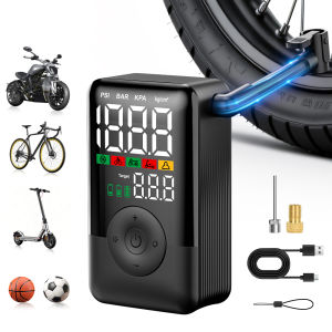Carsun 150PSI Air Compressor Tire Inflator Digital Pump LCD Display Auto Shut-off Pressure Gauge LED Car Motorcycle Bike Ball CE