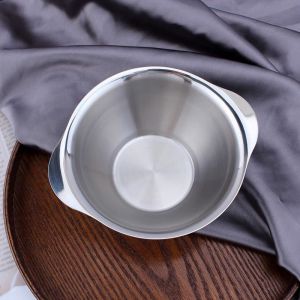 Fosslang 18/10 Stainless Steel Ultra-Thick Heatable Bowl for Children round Shape European Style Cooking Utensils Soup Bowl