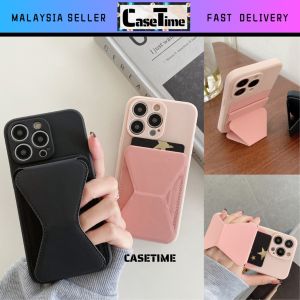 IPH XR 11 12 13 14 15 16 Plus Pro Max TPU card slot stand holder phone case casing cover 手机壳