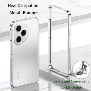 ชั้นกันกระแทกโทรศัพท์อะลูมินัมอัลลอยระบายความร้อนสำหรับ iPhone 16 Pro Max ฟิล์มป้องกันกรอบด้านหลังเคสระบายความร้อนกล้องโลหะ