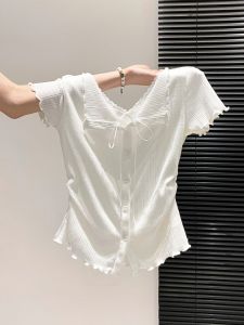 LUOSHAO | Pure and Seductive Style Lace Splice False Two-Piece T-Shirt