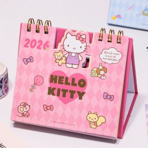 2026 Desk Calendar Cartoon Hello Kitty Cinnamoroll Kuromi My Melody Plan Message Memo Desktop Ornaments Weekly Plan Book