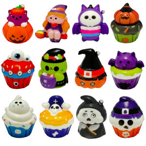 6Pcs Halloween Cartoon Squeeze Stress Relief Toys for Kids Halloween Party Favors Birthday Gifts Schools Rewards Goodies Fillers