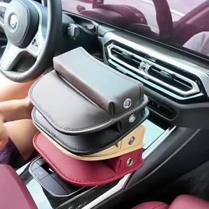 Hộp Đựng Đồ Đa Năng Dung Tích Lớn Chất Liệu Giả Da PU Dành Cho Khe Hở Ghế Ô Tô Kèm Bộ Dụng Cụ Lắp Đặt