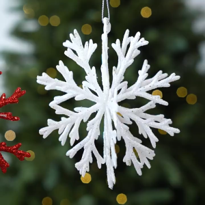 3D PC Snowflake Christmas Ornament - 12CM Tree Decoration Pendant