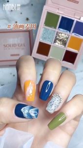 LaMart Store 16 สี ของใหม่ กึ่งถาวร น้ำเกลือ ยาทาเล็บแข็ง กาวส่องไฟ อายแชโดว์ เจล ใช้ P-Olish และ Palette Creamy Mud Gel