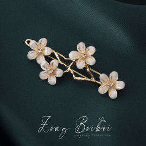 Elegant Hair Accessories Side Clips Korean Style Alloy Hairpins Fairy Forehead Clip Flower Shaped Hair Accessories for Women