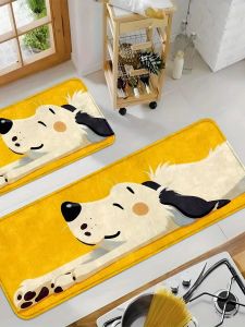 Thảm Trải Sàn Hình Chú Chó Màu Vàng Dễ Thương Vikamara Flannel - Thảm Trong Nhà Có Thể Giặt Bằng Máy Chống Thấm Nước Dùng Cho Phòng Khách Cửa Ra Vào Nhà Vệ Sinh