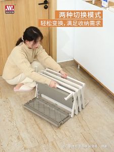 Shoe Rack TDF024 Foldable Shoe Storage Shelf No Installation Dual Use Slant or Flat Design