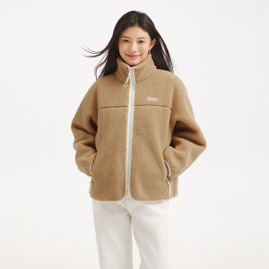 Hotwind | Sheepskin-Like Collar-Zipper Womens Jacket