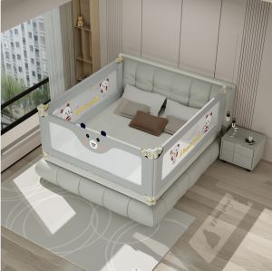 DVS【King&Queen Bed Baby Bed Fence】High Quality Anti Fall Baby Safety Bed Guard 1.5M/1.8M/1.9M(60/70/75Inch)Baby Bed Rail Guard Crib Guard Rail Fence 28-level Height Adjustable Non-Toxic Material Guard pagar baby katil
