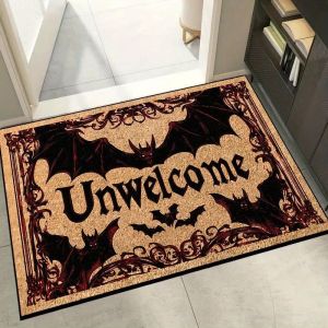 VIKAMA Gothic-Style Bat Welcome Mat Soft Non-Slip Indoor/Outdoor Entryway Mat Entryway Doormat Home Decor