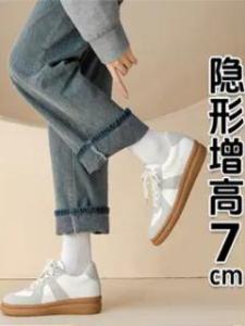 Hong Kong Retro Genuine Leather Deqin Shoes Womens Small Size 6cm Heightening Casual Sports Flat Shoes Versatile Cross-Band