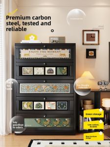 Meisda Steel Art Bedroom Living Room Wall Mounted Storage Cabinet French Style Eight Drawer Antique Iron Cabinet Utility Furniture