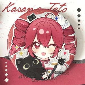 Bandai | 58mm Anime Kasane Teto Cosplay COSTUME Badge Pin SPTE Tinplate Brooch Prop Xmas Gift
