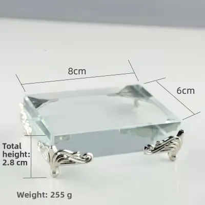 Modern Simplicity Crystal Glass Base Jadeite Mineral Crystal Jewelry Buddha Display Stand Desktop Craft Figurine Base Home Decor