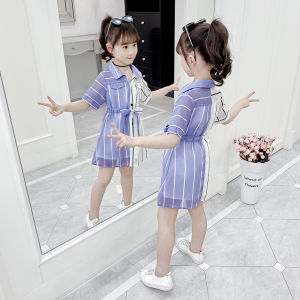 Princess Style Summer Dress for Girls Childrens Fashionable Clothing Big Size Little Girl Summer Skirt Short Sleeve A-Line