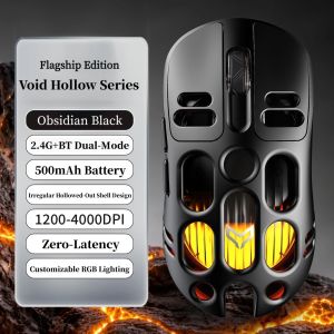 NexusClick Novelty Lightweight Hollow Wireless Gaming MouseTri-Mode Ergonomic 4000DPI Esports Mice for Computer Mac Word Player