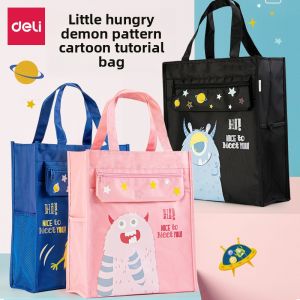 Childrens Cartoon Art Bag Portable Canvas Document Bag Tutee Bag School Supplies Handheld File Bag over 25 Items