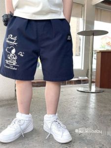 กางเกงขาสั้นทรงหลวมลำลองสำหรับเด็กชาย 5 ชิ้น ผ้าฝ้ายแท้ ผ้าฝ้ายผสม ลายการ์ตูน ฤดูร้อน กางเกงขาสั้นสำหรับเด็กชาย