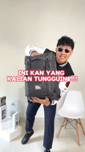 Tas Ransel Backpack Laptop Pria Premium Kuat Awet Sekolah Kerja KZS 030 Hitam Kapasitas 20 Liter
