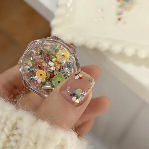 1/2Boxes 3D Colorful Polka Dots Nail Art Sequins Mixed Sizes Round Slices DIY Flower Nails Flakes Ins Style Manicure Accessories