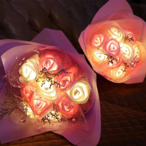 Rose Flower LED Light String Wedding Garland Lights Birthday Ambient Lighting Wedding Party Home Anniversary Festival Decoration