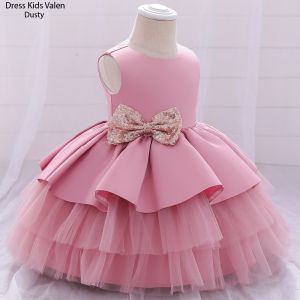 Kp Gaun Pesta Anak Perempuan Umur 6 bulan - 1 Tahun / Baju Bayi Murah / Midi Dress Anak / Dress Kensi Ketekan / Dress ulang tahun SATIN Glossy # Valen kids GOOD QUALITY