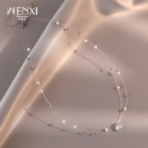 WENXI | Dây Chuyền Choker Đính Ngọc Trai Sang Trọng