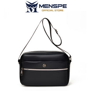 MENSPE Black shoulder bag daily commuting bag casual versatile small bag PU + polyester durable shoulder bag water-resistant soft leather bag Simple large-capacity shoulder bag lightweight shoulder bag