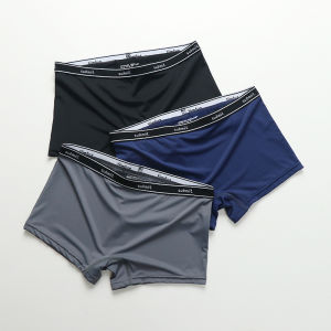 กางเกงบ็อกเซอร์ชายผ้าไหมน้ำแข็งฤดูร้อนสำหรับผู้หญิง ผ้าฝ้ายแท้บางสบายระบายอากาศได้ดี กางเกงชั้นในทรงสี่เหลี่ยมกลางวันสำหรับผู้ชาย