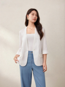 QLX | Old Money Style Lyocell and Ramie Suit Jacket