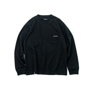 Waterproof Oil-resistant Tee Pure Color Pocket Short Sleeve T-shirt Enjoy Delicious Food Boldly Retro Japanese Style Casual Wear