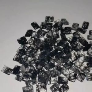 พลอยแท้ไหมดำ/ แก้วขนเหล็ก เจียระไนทรงสี่เหลี่ยม ขนาดพลอย 7*5 มิล พลอยแท้เสริมดวง พลอยสำหรับฝังตัวเรือน พลอยดิบ