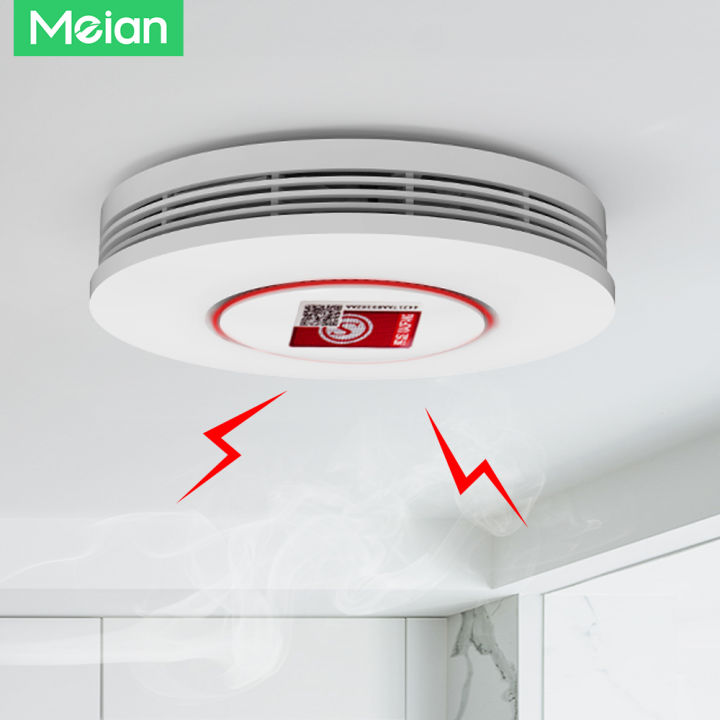 Fire Alram Detection Project MEIAN | Meian Tuya Zigbee Smoke Sensor Fire Protection 85db Smoke ...