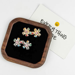E.B.【Ready in Stock】 Rhinestone Flower Tighten Waist Buckle Pins Waist Clip Adjustable Snap Detachable 1 Set