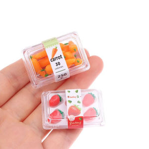 Miniature Scene Dollhouse Convenience Store Simulation Mini Food Toy Boxed Vegetable Fruit Model Strawberry Pear~