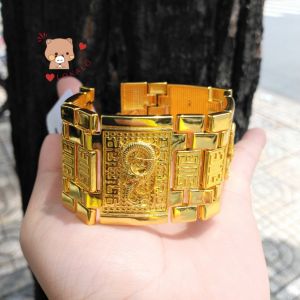 (Có Video) Lắc Rồng Nam Mạ Vàng 24K (Bản 35x25 cm - Có thể tháo mắc ra cho vừa tay) - Đeo Y Đại Gia Sáng Bóng Lokalo 060922