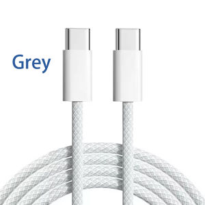 2025 New 3ft 6ft Macaron Color Braided PD 60W USB Type C to Type C Fast Charging Cable Type-c Data Cable 1 M 2M