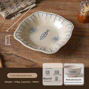 SHELI | Yearly Fish Design Ceramic Rice Bowl Set