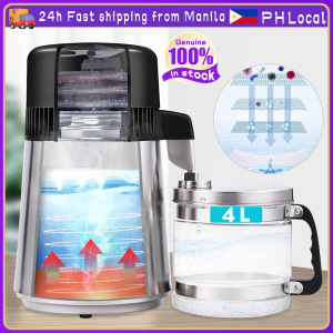 304 Stainless Steel Water Distiller Machine Electric Distillation Purifier Pure Water Distiller 4L Pure Water Maker Machine Distilled Water Dental Home Office Lab