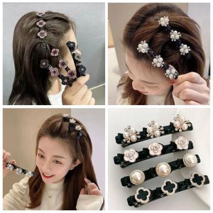 Kẹp tóc hình hoa dùng để bện cài tóc mái bằng nhựa kẹp mái mỏ vịt
