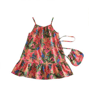 Menoea ชุดเดรสชุดเดรสดอกไม้ฤดูร้อนสำหรับเด็กผู้หญิงทารกแฟชั่นใหม่พร้อมกระเป๋าชุดลำลองสำหรับเด็กผู้หญิงเด็กน้อยเสื้อผ้าน่ารักหวาน3 4 5 6 7ปี