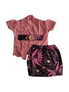 Setelan kebaya anak bali dan kutu baru rok pendek free belt dan bross
