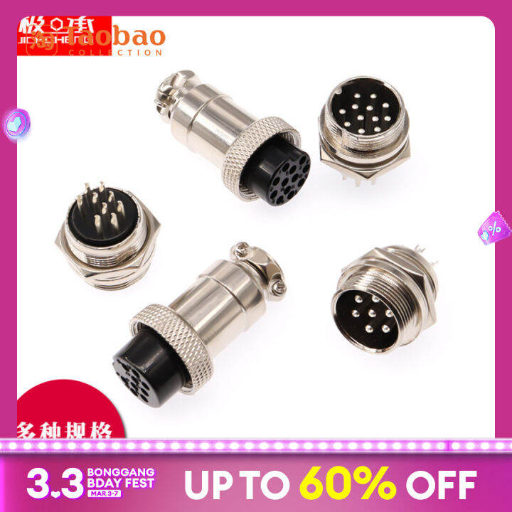 Gx20 Aviation Plug Socket 2p3 Core 5 Core 678910hole 12 Pin Male And Female Connector Wire 