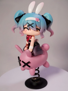Bandai | Hatsune Miku Rabbit Hole Gk Figure Q Version Chibi Anime Peripheral Ornament Desktop Car Decor Trendy Toy Adult Gift