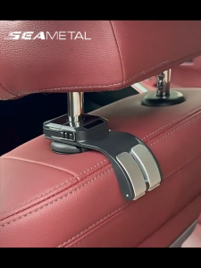 SEAMETAL 2Pcs Car Seat Back Double Hooks Multifunctional Car Headrest Storage Hook Hangers 25KG Load-bearing