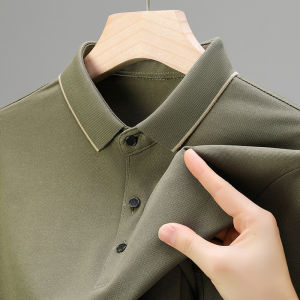 High-End Mens Long Sleeve Polo Shirt Fashionable Turn-down Collar T-shirt Spring Autumn Seasonal Family Matching Sports Wear